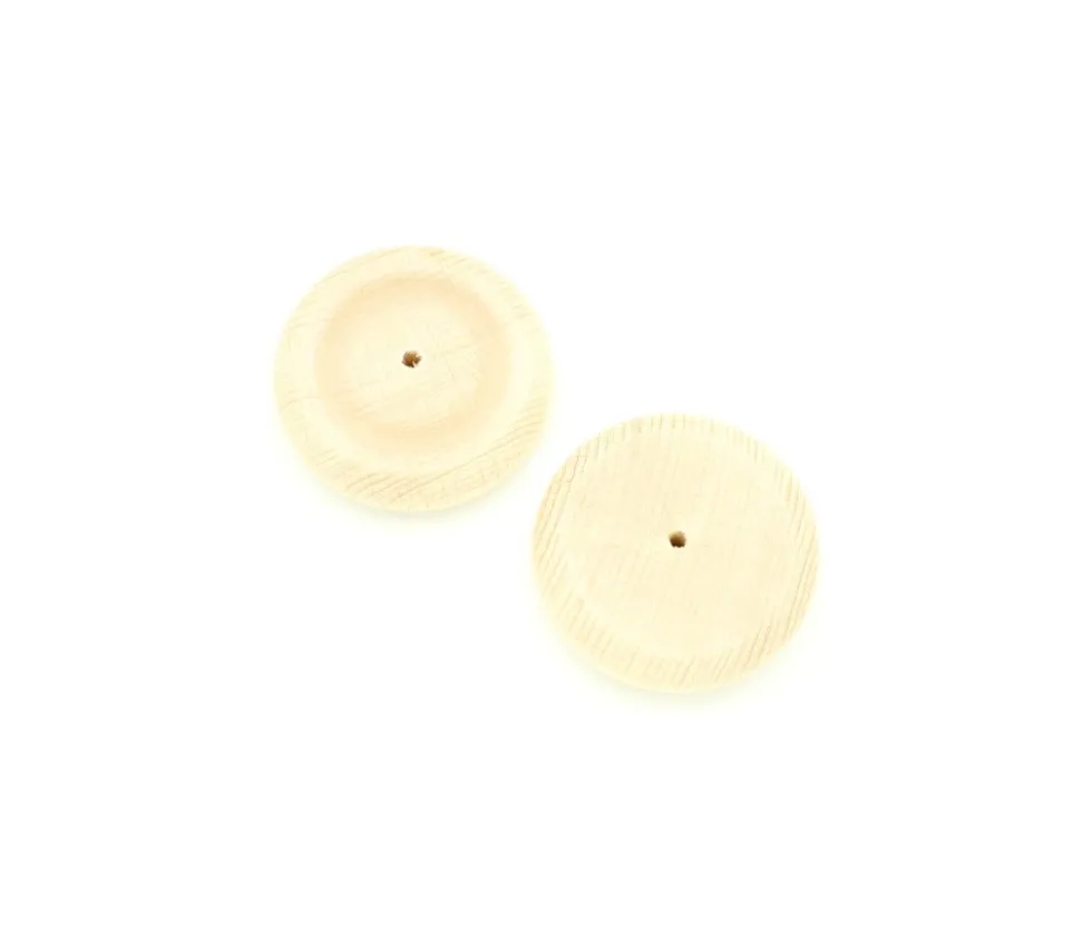 Roue bois de 6 cm trouée - 60 x 16 mm trou de 3.5 mm