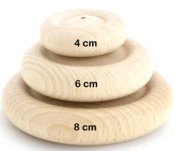 Roue bois de 6 cm trouée - 60 x 16 mm trou de 3.5 mm