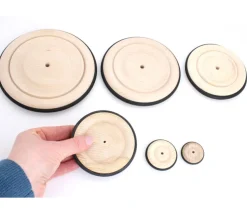 Roue en bois de 4.3 cm avec pneu caoutchouc pour construction
