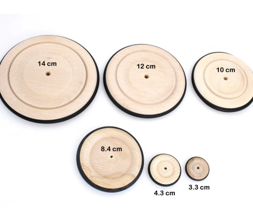 Roue en bois de 8.4 cm avec pneu caoutchouc pour construction