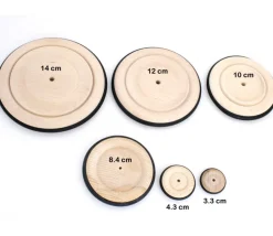 Roue en bois de 12 cm avec pneu caoutchouc pour construction