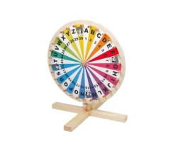 Roue pour jeu loterie lettres, chiffres et couleurs 34 cm