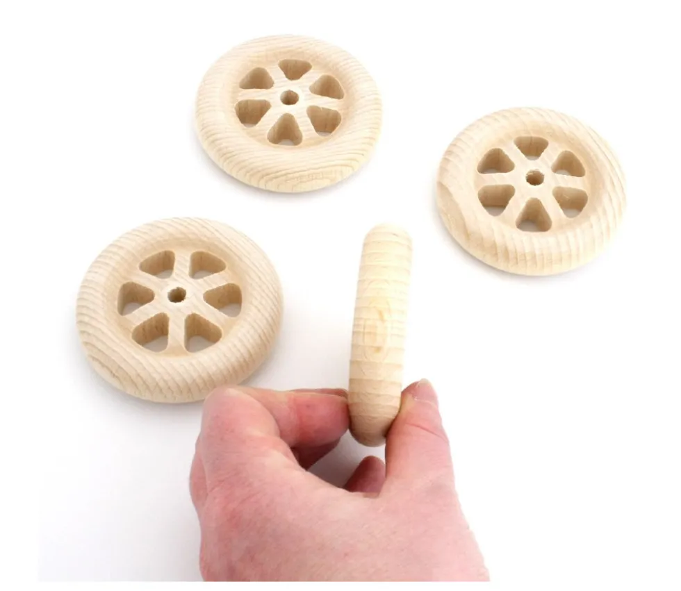 Roue à rayon en bois de 7 cm wagon