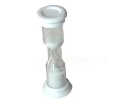 Sablier de jeu 1 minute - blanc ou orange- 7.6 cm PM