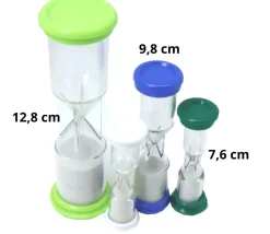Sablier de jeu 3 minutes - Bleu ou rouge - 9.8 cm MM