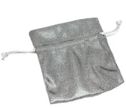 Sac argenté brillant 10 x 12,5 cm