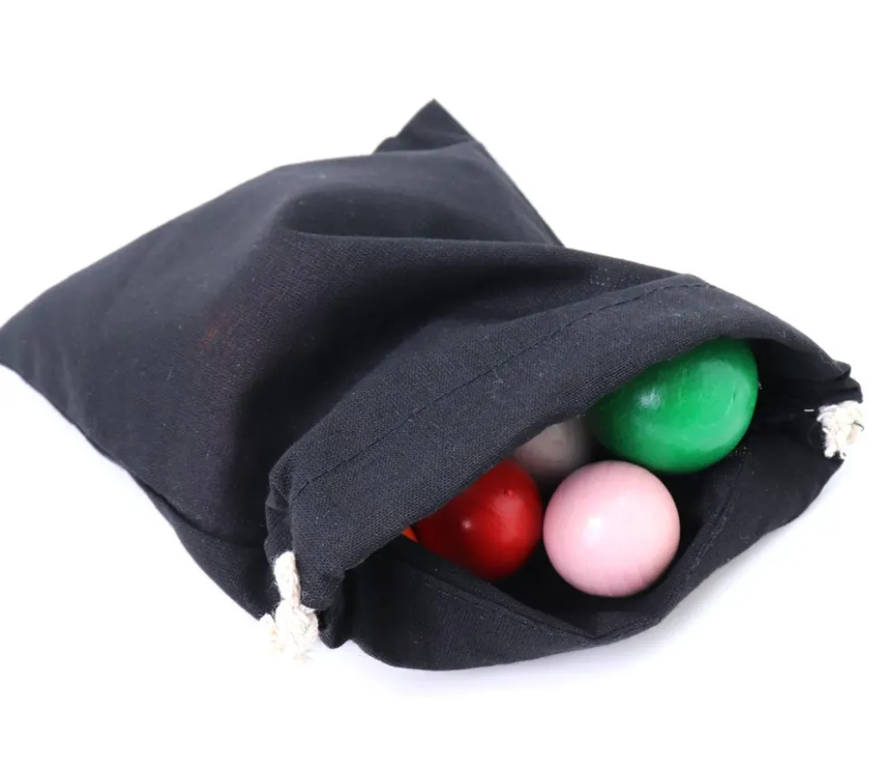 Sac coton noir 17 x 14 cm avec cordelette de serrage taille M
