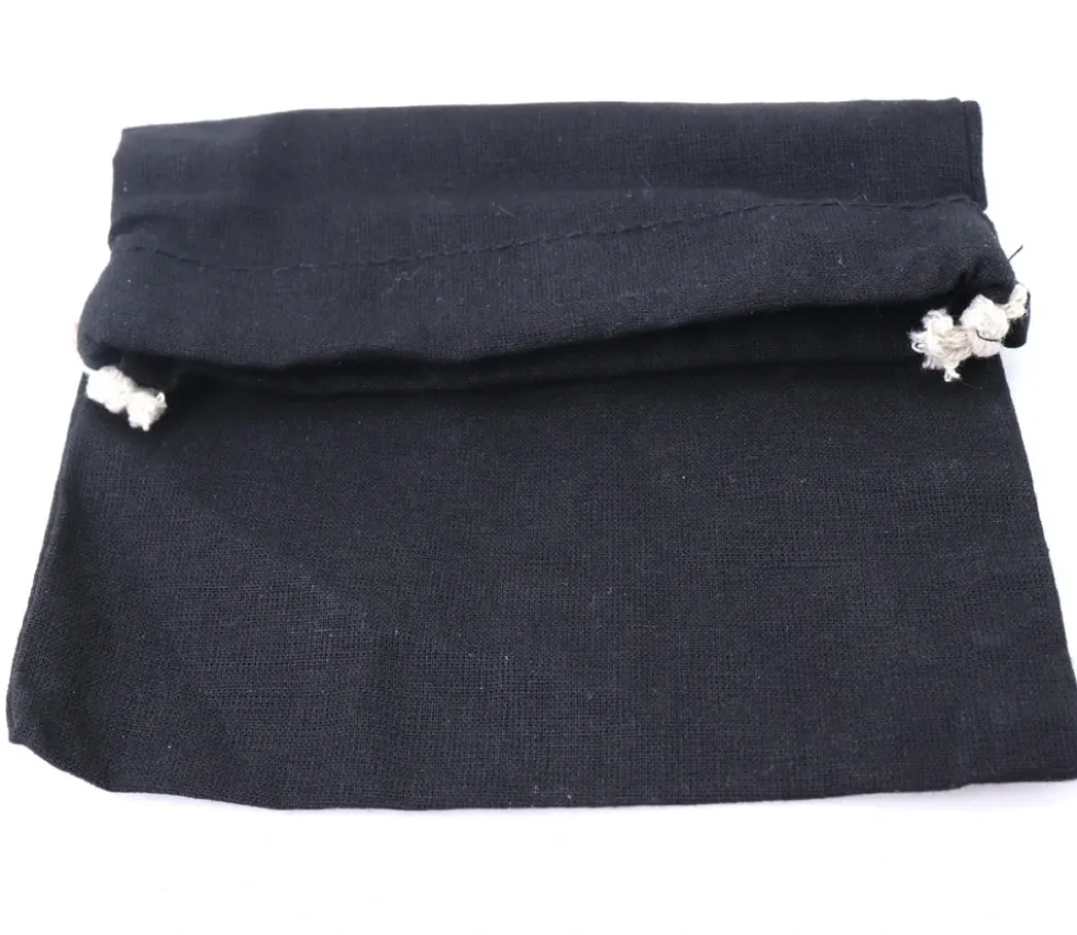 Sac coton noir 17 x 14 cm avec cordelette de serrage taille M