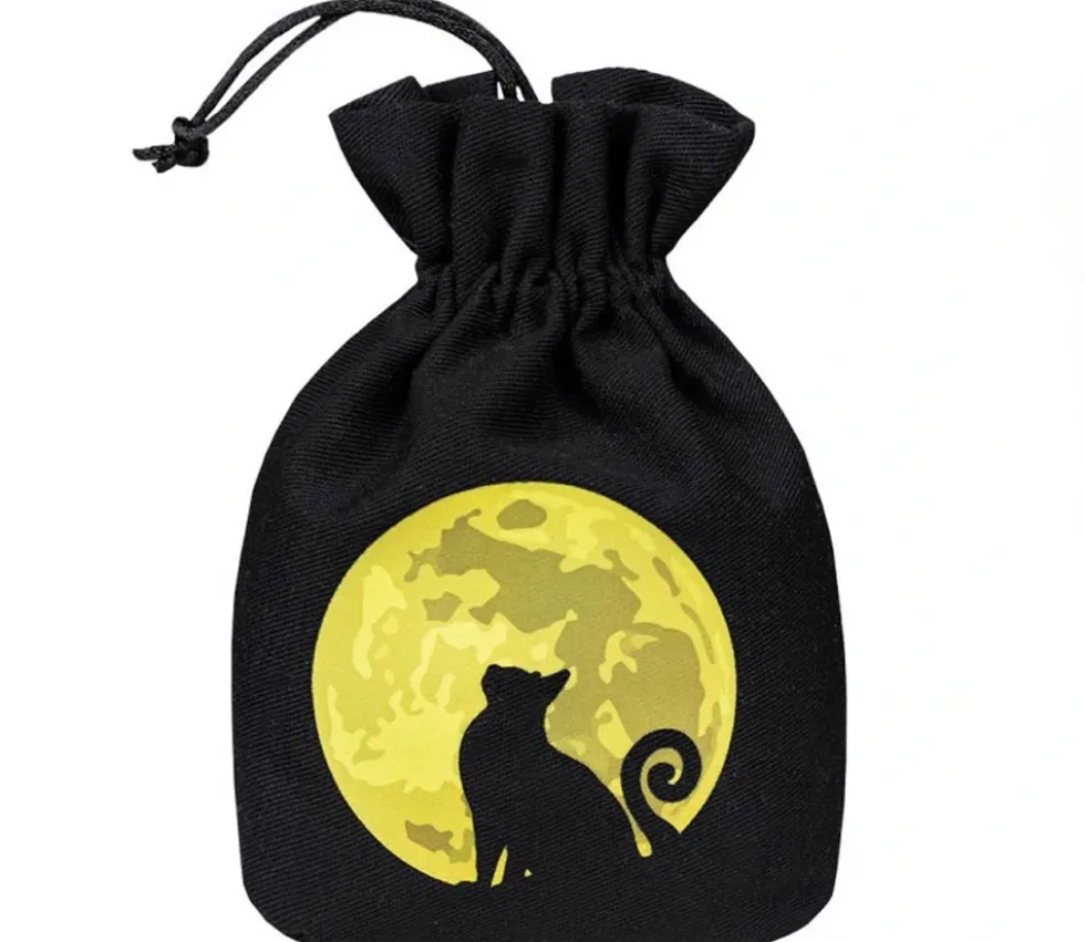 Sac de rangement Chat un soir pleine lune 16.5 x 12 cm
