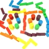 Sachet 108 Jetons jeux bois multicolores : rond, petits rectangles et grands rectangles pour mise