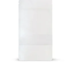 50 sachets kraft blanc zips 85 x 140 mm refermables avec fenêtre