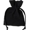 Sac noir velours épais avec cordon de serrage - 10 x 12.5 cm