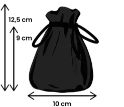Sac noir velours épais avec cordon de serrage - 10 x 12.5 cm