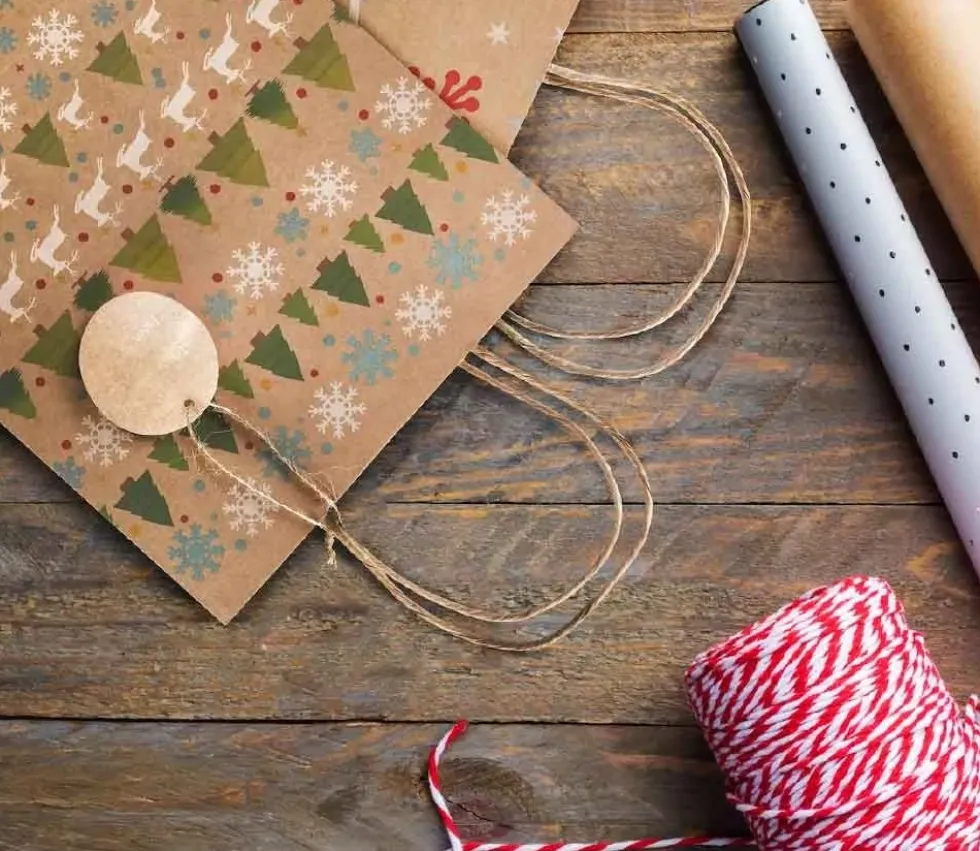 24 Sacs cadeau Noël kraft avec anse à garnir