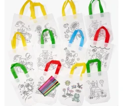 10 Sacs à colorier + 10 feutres