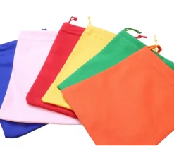 6 sacs colorés en coton 20 x 15 cm taille M