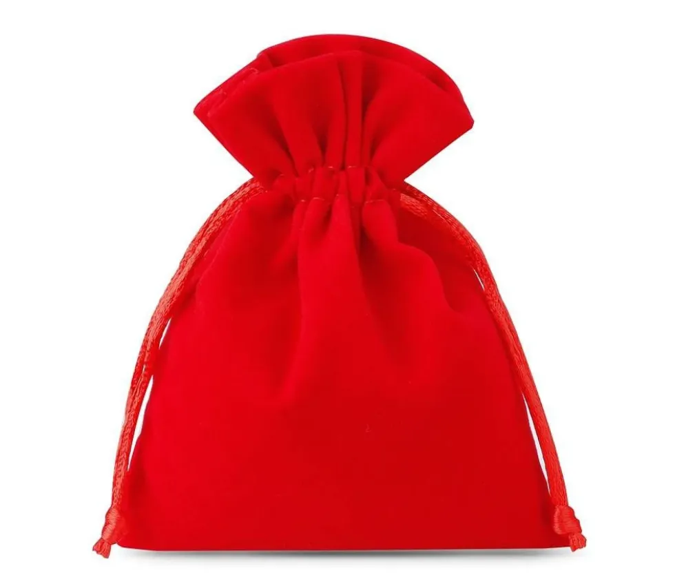 Sac suédine rouge 8 x 10 cm