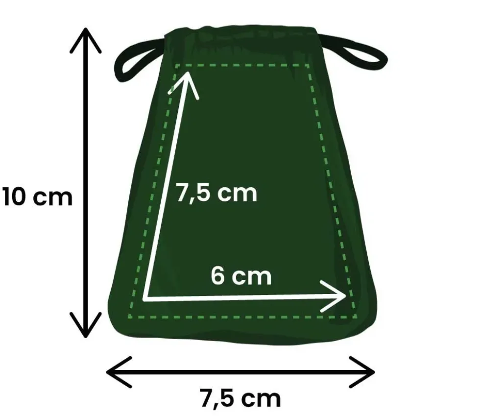 Sac suédine 85 x 70 mm VERT modèle 0