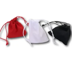 Sac tissu noir 9 x 8 cm avec cordon serrage - style velours