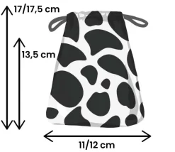 Sac velours effet vache 17 x 12 cm tacheté noir