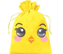 Sac velours jaune 13 x 18 cm poussin