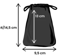 Sac velours noir 140 x 95 mm taille S+ pour pions de jeux