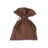 Sac velours 17 x 12 cm marron avec cordon