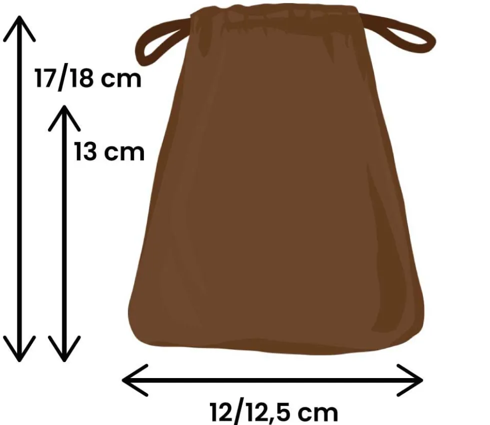 Sac velours 17 x 12 cm marron avec cordon
