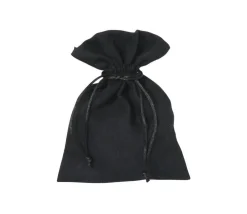 Sac velours 17 x 12 cm noir avec cordon