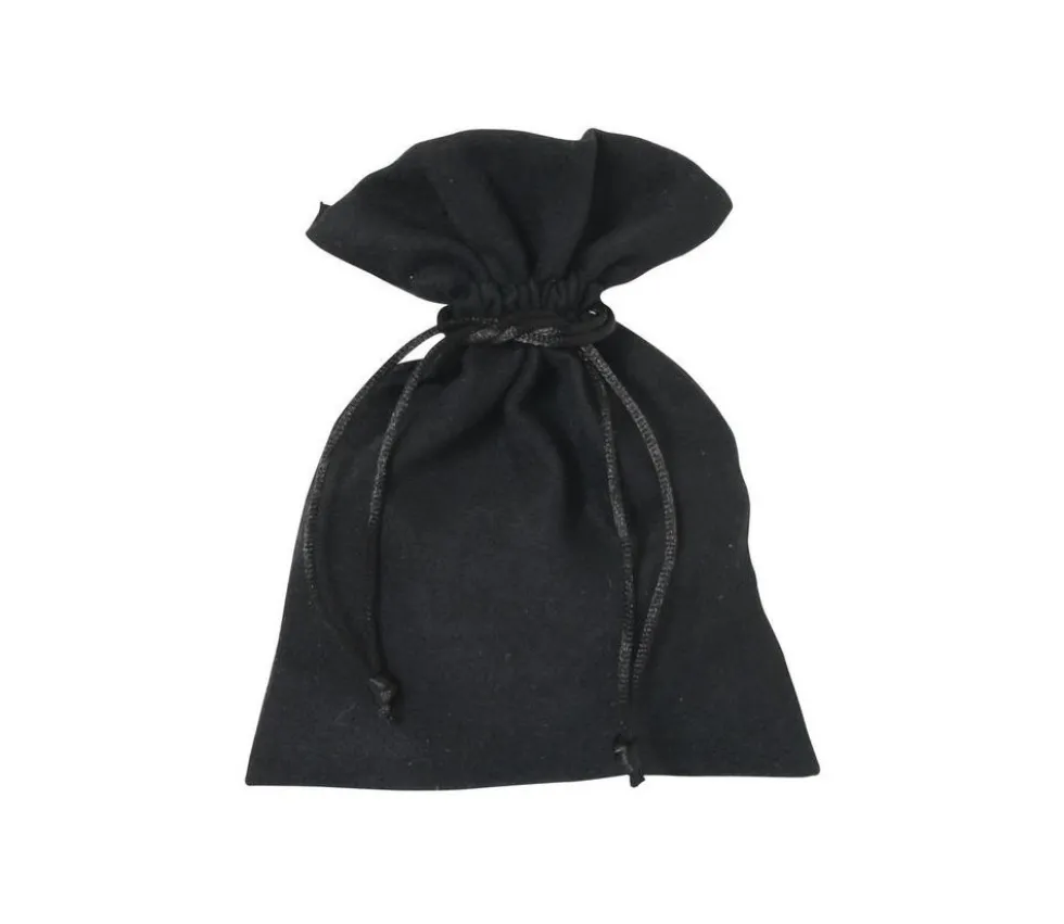 Sac velours 17 x 12 cm noir avec cordon