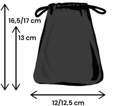 Sac velours 17 x 12 cm noir avec cordon