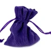 Sac violet velours épais avec cordon - 10 x 12.5 cm
