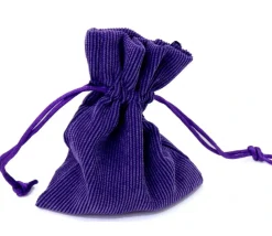 Sac violet velours épais avec cordon - 10 x 12.5 cm