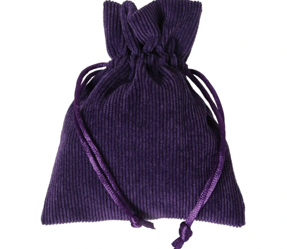 Sac violet velours épais avec cordon - 10 x 12.5 cm