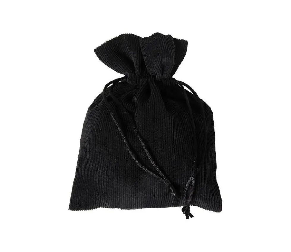 Sac 13 x 18 cm - velours épais NOIR avec cordon