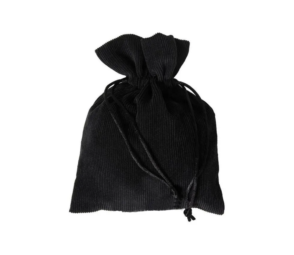 Sac 13 x 18 cm - velours épais NOIR avec cordon