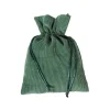Sac 13 x 18 cm - velours épais vert avec cordon