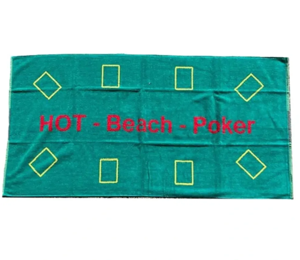 Serviette de page Tapis de Poker en tissu éponge 140 x 70 cm