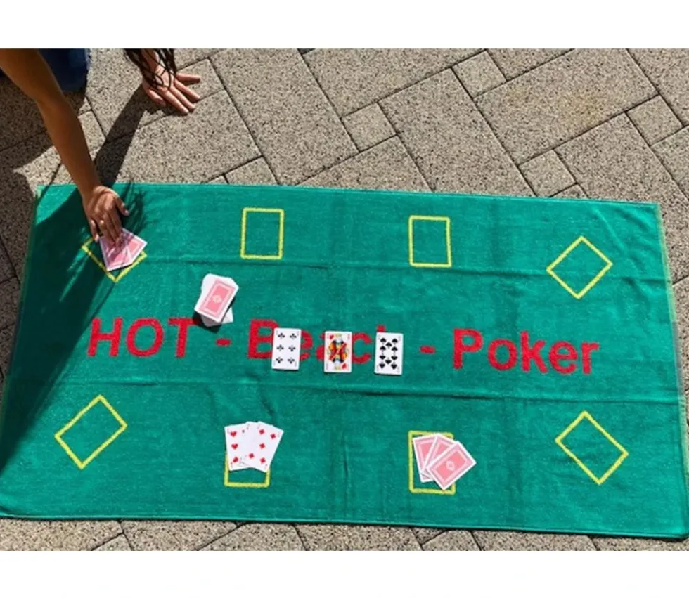 Serviette de page Tapis de Poker en tissu éponge 140 x 70 cm