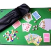 Set complet jeux traditionnels avec cartes, jetons, dés et tapis