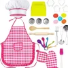 Set cuisine pâtisserie enfant 30 pièces - tablier, toque et ustensiles