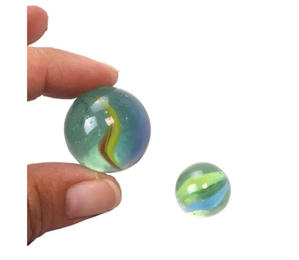 Set de 20 Billes en verre pour jeu + 1 calot en filet