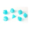 Set 7 dés multi-faces effet aqua eau turquoise