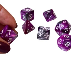 Set 7 dés multi-faces Fusion violet et argenté