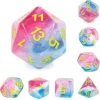 Set 7 dés multi-faces - Glacier rose