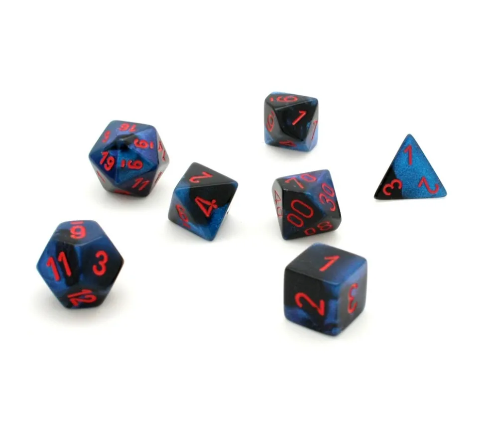 Set 7 dés multi-faces NOIR starlight