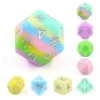 Set 8 dés multi-faces pastels