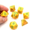 Set 7 dés multi-faces Speckled jaune rouge Lotus