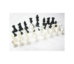 Set Jeu Echec complet : 32 pions + échiquier enroulable 43 x 43 cm taille 3