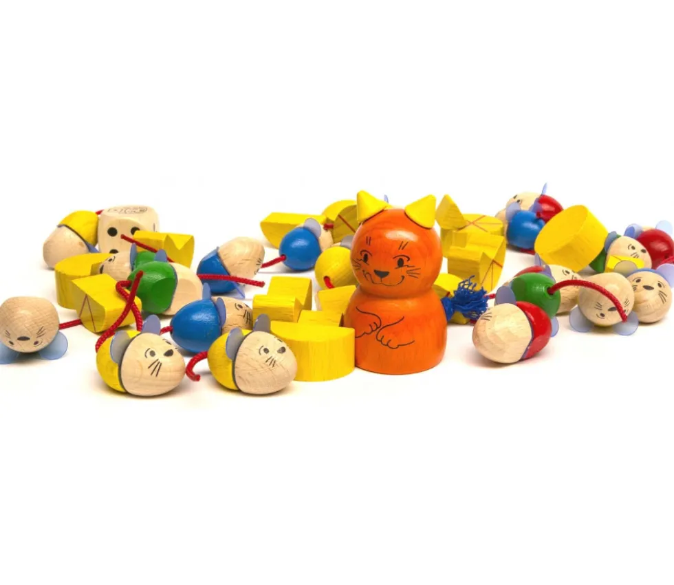 Set pions 1 chat, 20 souris, 20 pièces de fromage
